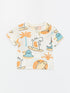 LC Waikiki Crew Neck Printed Baby Boy T-Shirt and Shorts 2-Pack Set